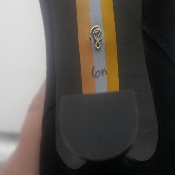 NEW Sam Edelman Women's 6.5 Lyla Black Suede Knee High Heel Boots WIDE CALF - Picture 10 of 12